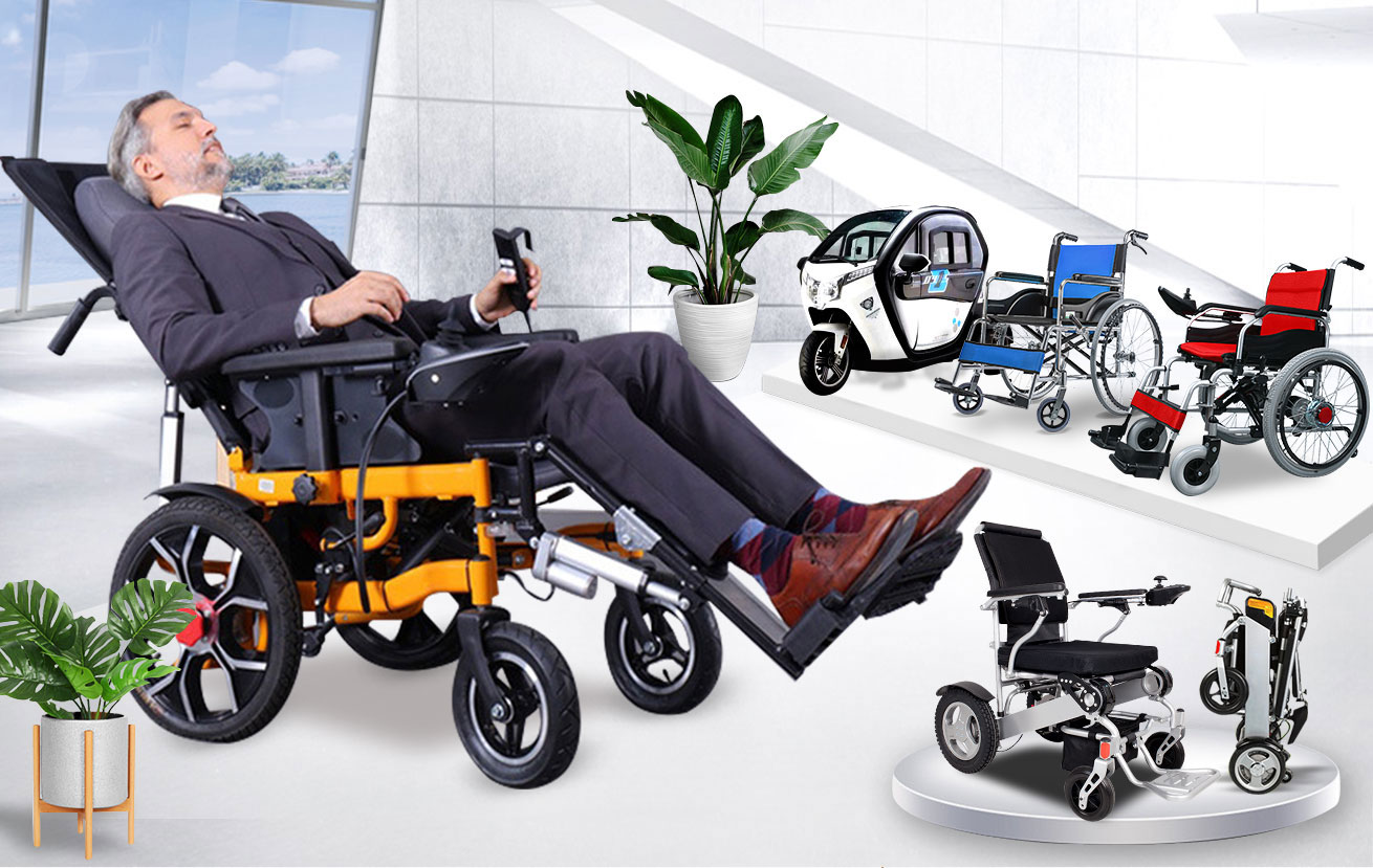 Xe lăn điện cao cấp dành cho người già và người khuyết tật.